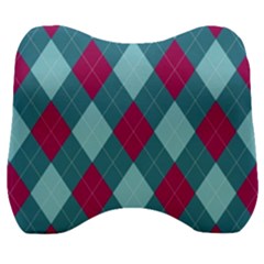 Argyle Pattern Seamless Fabric Texture Background Classic Argill Ornament Velour Head Support Cushion by BangZart