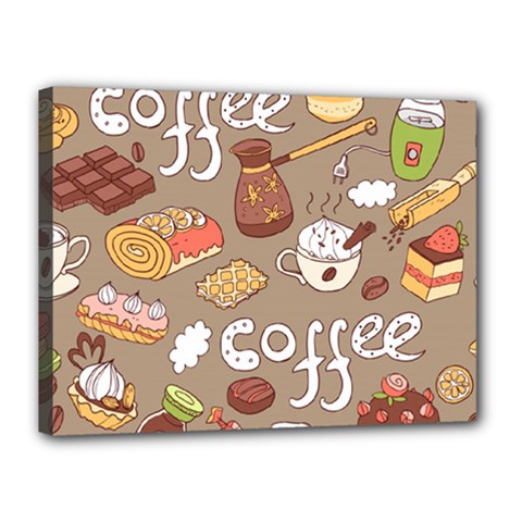 Vector Seamless Pattern With Doodle Coffee Equipment Canvas 16  X 12  (stretched) by BangZart