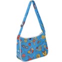 Hand drawn seamless pattern summer time Zip Up Shoulder Bag View1