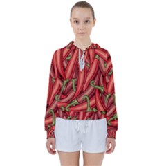 Seamless Chili Pepper Pattern Women s Tie Up Sweat by BangZart