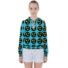 005 - Ugly Smiley With Horror Face - Scary Smiley Women s Tie Up Sweat by DinzDas
