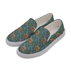 006 - Funky Oldschool 70s Wallpaper - Exploding Circles Women s Canvas Slip Ons by DinzDas