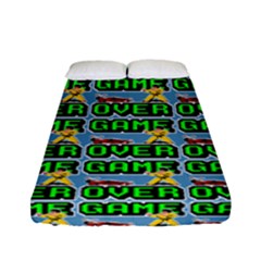 Game Over Karate And Gaming - Pixel Martial Arts Fitted Sheet (full/ Double Size) by DinzDas