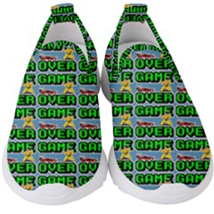 Game Over Karate And Gaming - Pixel Martial Arts Kids  Slip On Sneakers by DinzDas