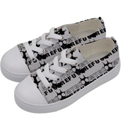 Gloomy Future  - Gas Mask And Pandemic Threat - Corona Times Kids  Low Top Canvas Sneakers by DinzDas