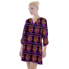 Inka Cultur Animal - Animals And Occult Religion Open Neck Shift Dress by DinzDas