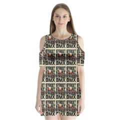 Bmx And Street Style - Urban Cycling Culture Shoulder Cutout Velvet One Piece by DinzDas
