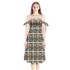 Bmx And Street Style - Urban Cycling Culture Shoulder Tie Bardot Midi Dress by DinzDas