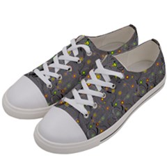 Abstract Flowers And Circle Women s Low Top Canvas Sneakers by DinzDas