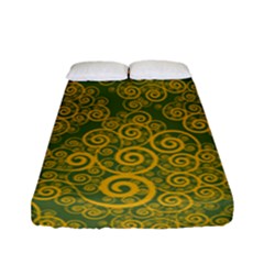 Abstract Flowers And Circle Fitted Sheet (full/ Double Size) by DinzDas