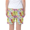 Abstract Flowers And Circle Women s Basketball Shorts View2
