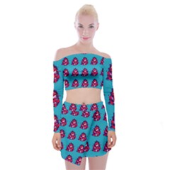 Little Devil Baby - Cute And Evil Baby Demon Off Shoulder Top With Mini Skirt Set by DinzDas