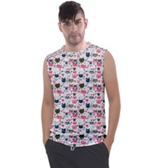 Adorable Seamless Cat Head Pattern01 Men s Regular Tank Top by TastefulDesigns