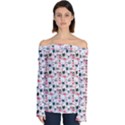 Adorable seamless cat head pattern01 Off Shoulder Long Sleeve Top View1