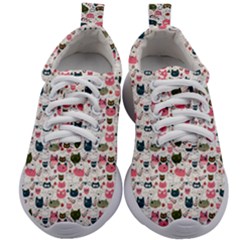 Adorable Seamless Cat Head Pattern01 Kids Athletic Shoes by TastefulDesigns