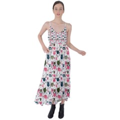 Adorable Seamless Cat Head Pattern01 Tie Back Maxi Dress by TastefulDesigns