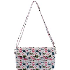 Adorable Seamless Cat Head Pattern01 Removable Strap Clutch Bag by TastefulDesigns