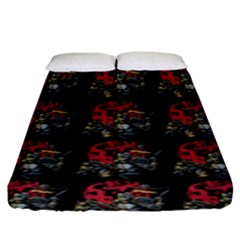 Middle Ages Knight With Morning Star And Horse Fitted Sheet (king Size) by DinzDas