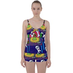 Circus Ghosts Digital Tie Front Two Piece Tankini by snowwhitegirl