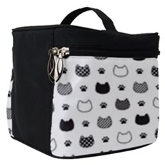 Kitten Head Paw Footprint Seamless Pattern 1 Make Up Travel Bag (small) by TastefulDesigns