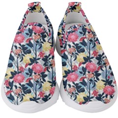 Beautiful Floral Pattern Kids  Slip On Sneakers by TastefulDesigns