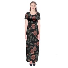 Dusty Roses Short Sleeve Maxi Dress by BubbSnugg
