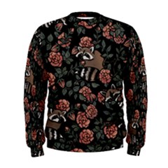 Raccoon Floral Men s Sweatshirt by BubbSnugg