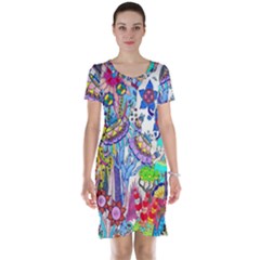 Mountain Abstract Short Sleeve Nightdress by okhismakingart