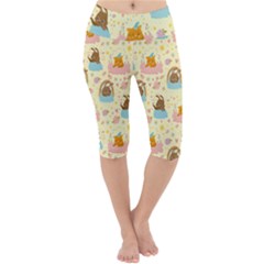 I Am Sleepy Lightweight Velour Cropped Yoga Leggings by designsbymallika