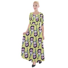Doctor Pattern Half Sleeves Maxi Dress by snowwhitegirl
