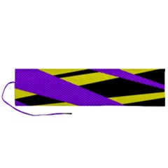 Abstract Triangles, Three Color Dotted Pattern, Purple, Yellow, Black In Saturated Colors Roll Up Canvas Pencil Holder (l) by Casemiro