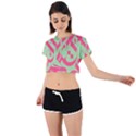 Pattern Ornament Gothic Style Elegant Font Tattoos Tie Back Short Sleeve Crop Tee View1