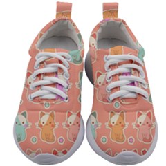 Cute Kawaii Kittens Seamless Pattern Kids Athletic Shoes by Amaryn4rt