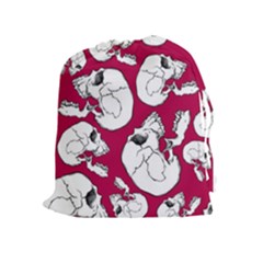 Terrible Frightening Seamless Pattern With Skull Drawstring Pouch (xl) by Amaryn4rt