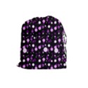 Purple, pink bokeh dots, asymmetric polka dot with modern twist Drawstring Pouch (Large) View1