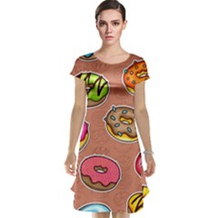 Doughnut Doodle Colorful Seamless Pattern Cap Sleeve Nightdress by Amaryn4rt
