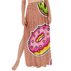 Doughnut Doodle Colorful Seamless Pattern Maxi Chiffon Tie-up Sarong by Amaryn4rt