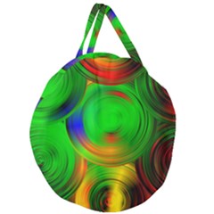Pebbles In A Rainbow Pond Giant Round Zipper Tote by ScottFreeArt