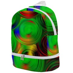 Pebbles In A Rainbow Pond Zip Bottom Backpack by ScottFreeArt