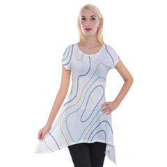 Abstract Colorful Topographic Map Design Vector Short Sleeve Side Drop Tunic by Amaryn4rt