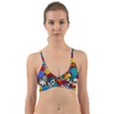 Graffiti Characters Seamless Pattern Wrap Around Bikini Top View1