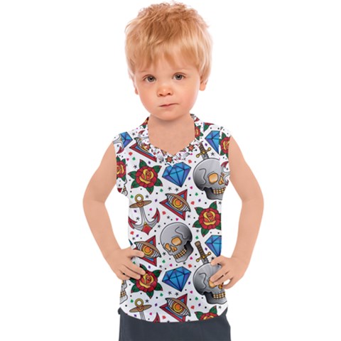 Full Color Flash Tattoo Patterns Kids  Sport Tank Top by Amaryn4rt
