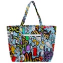 Graffiti Characters Seamless Pattern Zip Up Canvas Bag View3