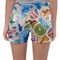 Travel Pattern Immigration Stamps Stickers With Historical Cultural Objects Travelling Visa Immigrant Sleepwear Shorts View2