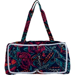Vintage Flash Tattoos Designs Seamless Pattern Multi Function Bag by Amaryn4rt