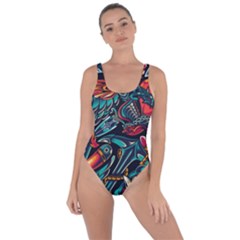 Vintage Tattoos Colorful Seamless Pattern Bring Sexy Back Swimsuit by Amaryn4rt