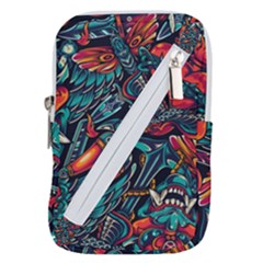 Vintage Tattoos Colorful Seamless Pattern Belt Pouch Bag (large) by Amaryn4rt