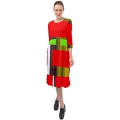 Serippy Ruffle End Midi Chiffon Dress by SERIPPY