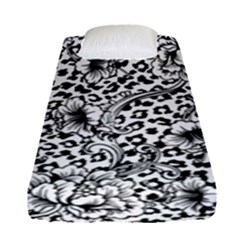 Vector-eclectic-fabric-seamless-pattern-animal-background-with-baroque-ornament Fitted Sheet (single Size) by Sobalvarro