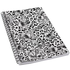 Vector-eclectic-fabric-seamless-pattern-animal-background-with-baroque-ornament 5 5  X 8 5  Notebook by Sobalvarro